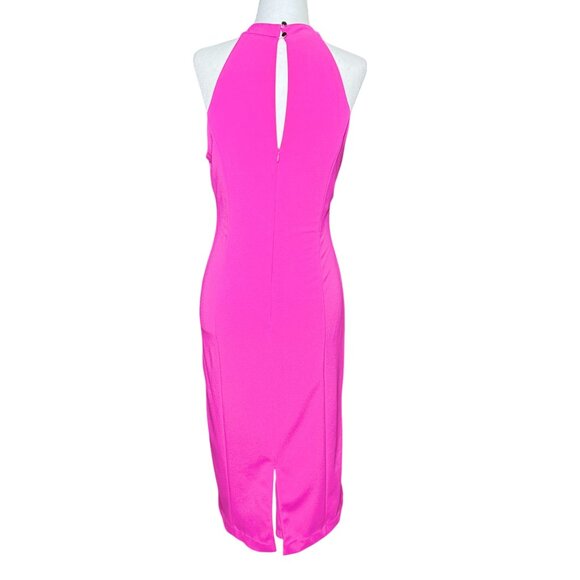 Julia Jordan Womens Midi Dress Size 6 Pink Twist Neck Halter Tulip Hem Summer - Picture 7 of 10